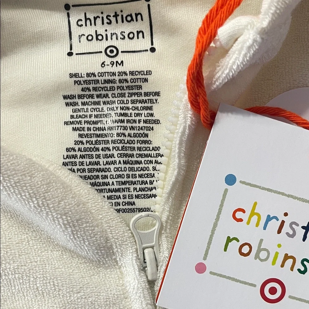 NWT Christian Robinson Kids Cream and Blue Matching Set Size 6-9 Month